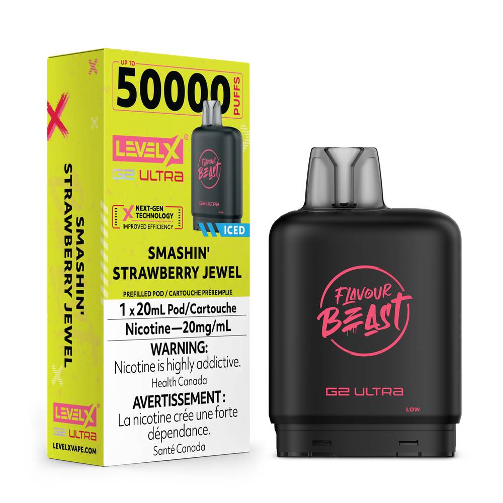 Flavour Beast LEVEL X G2 Ultra 50K Pod - Smashin' Strawberry Jewel 20mg